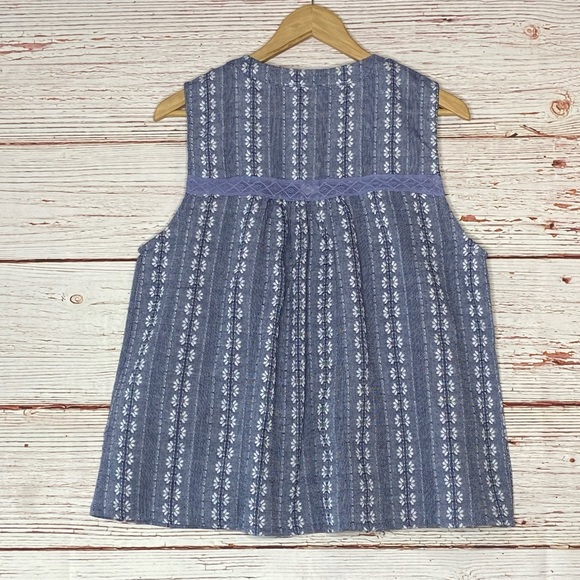NWT Emmie Rose Chambray Sleeveless Top Sz L - Picture 12 of 15